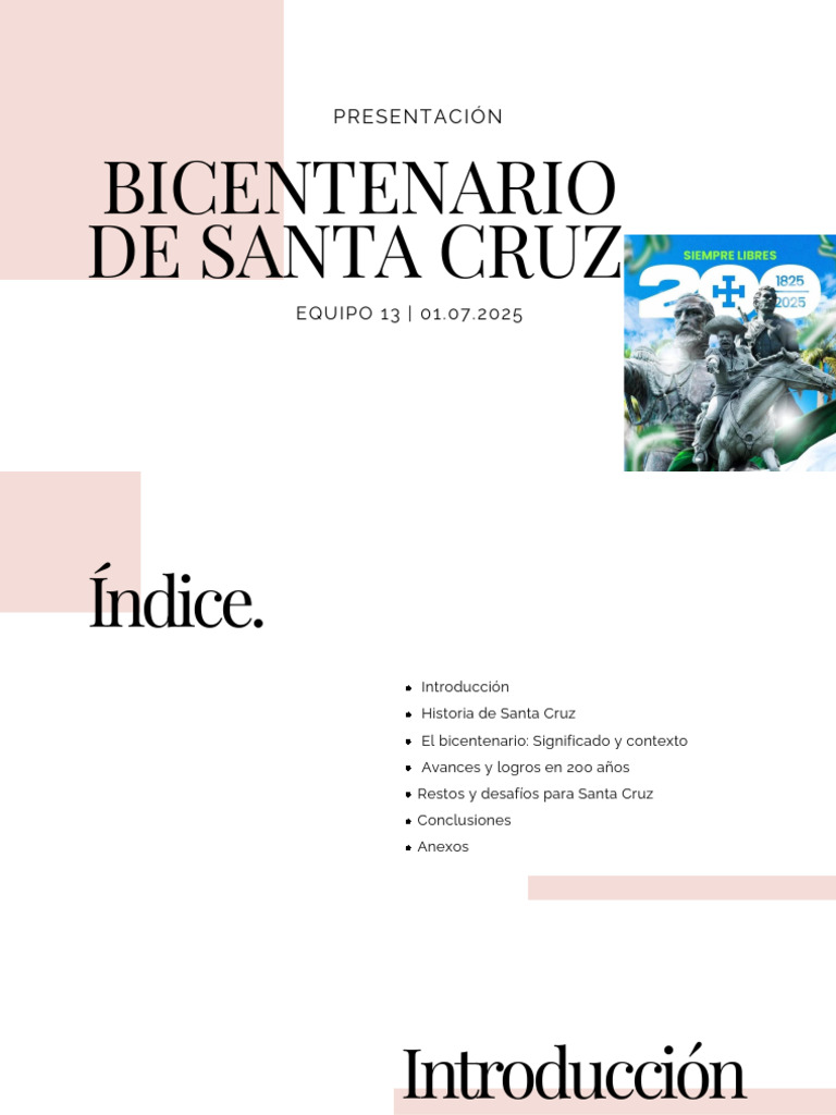 Bicentenario de Santa Cruz: Historia y Retos | PDF | Bolivia | Economias