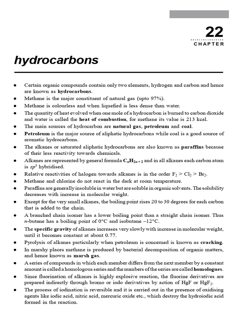 Understanding Hydrocarbons and Alkanes | PDF | Alkene | Alkane