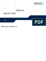 Mark Scheme (Results) Summer 2010: GCE History 6HI01/D