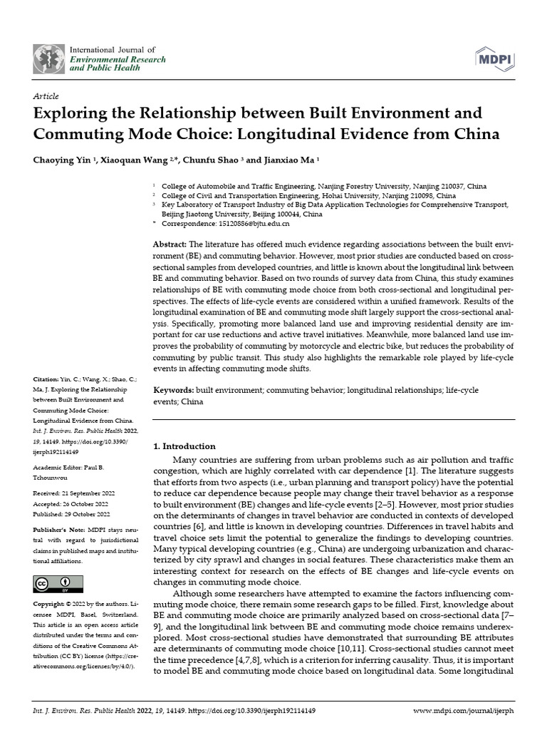 Exploring The Relationship Between Built Environme | PDF