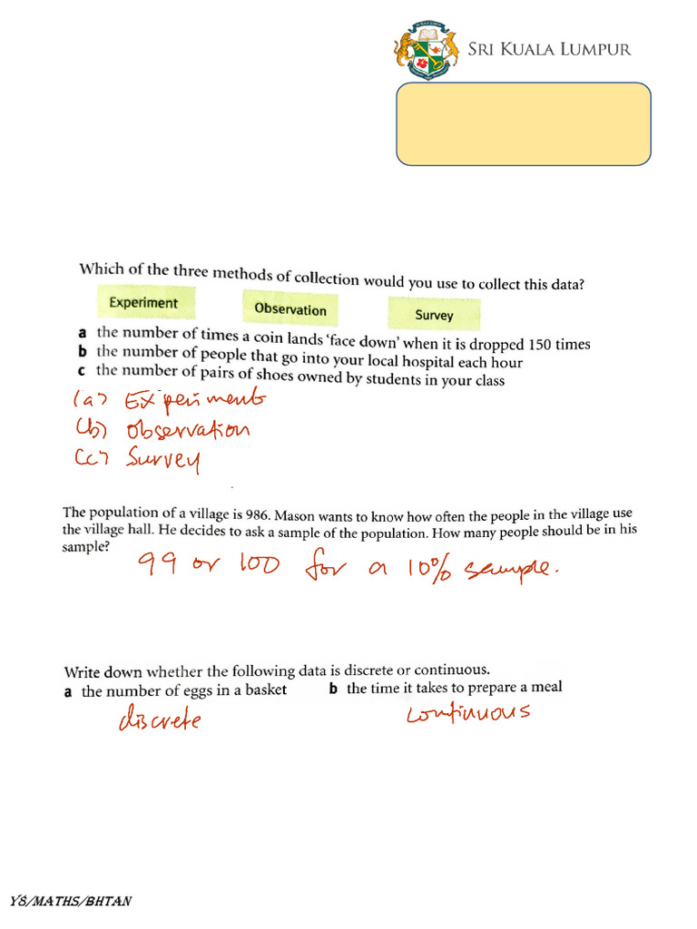 Year 8 Maths: Data Collection & Analysis | PDF
