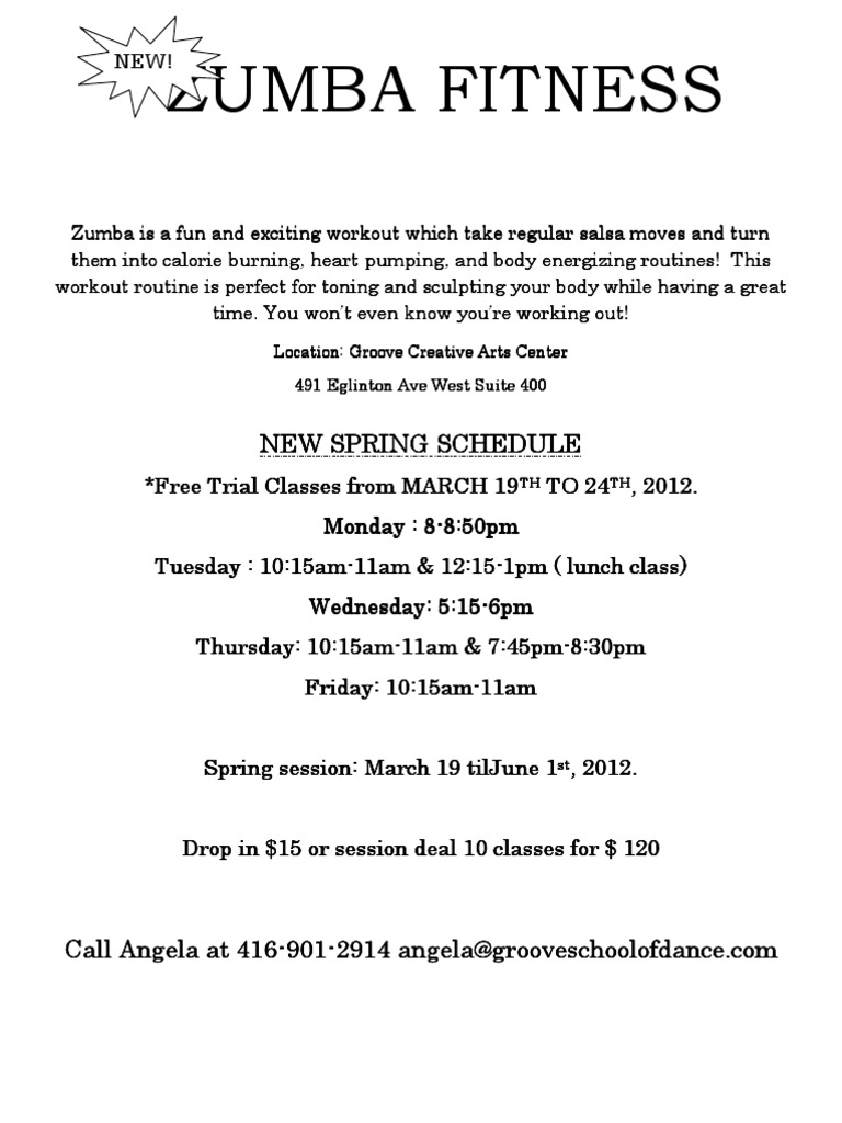 Groove Zumba Fitness Spring 2012 | PDF