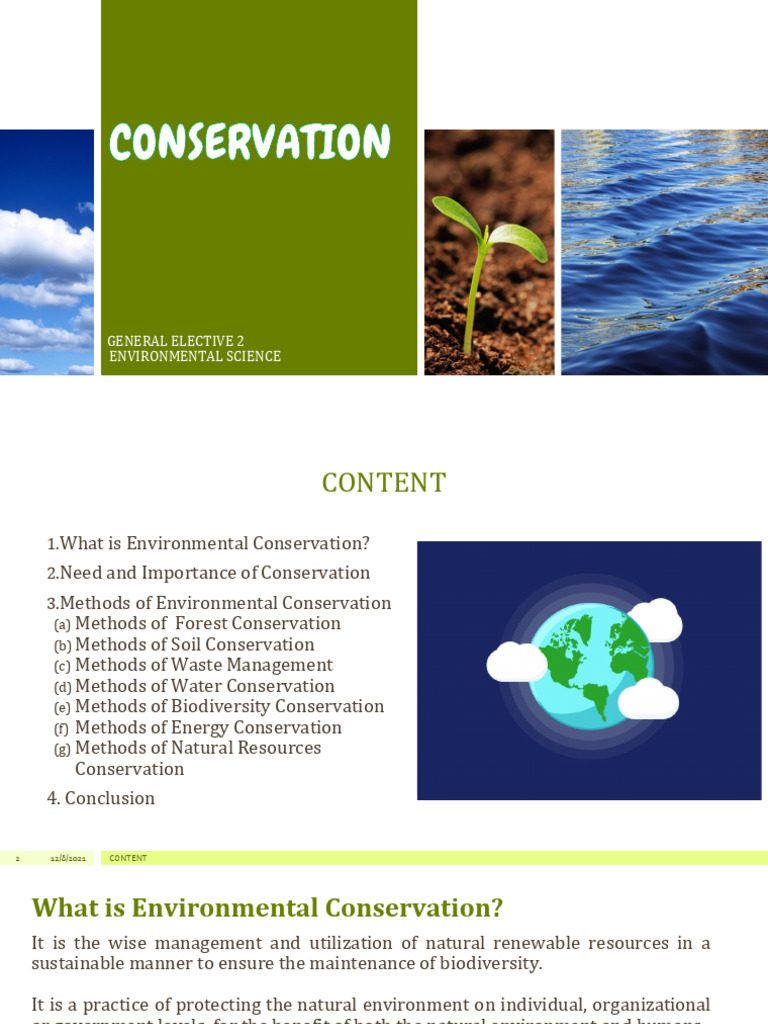 Essential Methods of Environmental Conservation | PDF | Waste ...