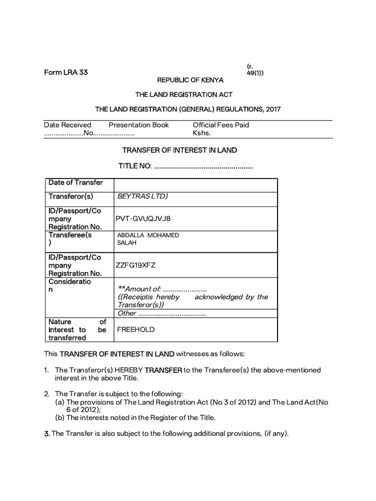 Form Lra 33 | PDF | Government And Personhood