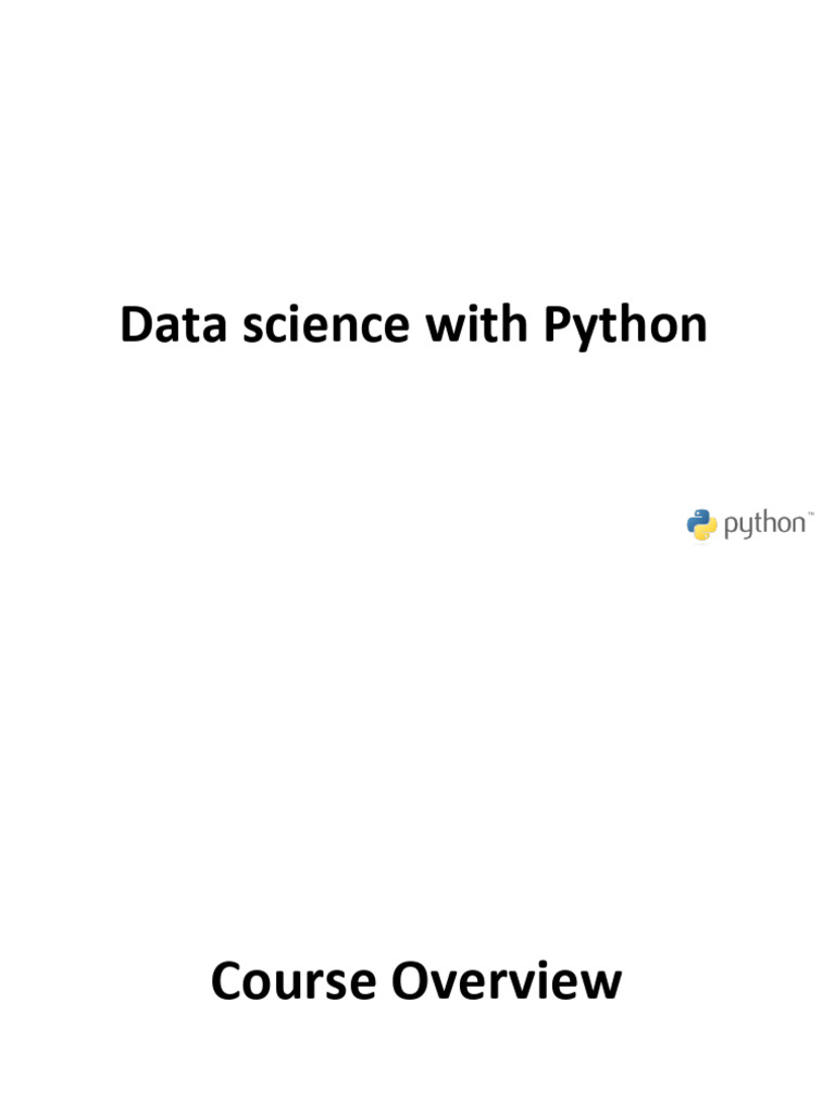 Data Science Course with Python Basics | PDF | Python (Programming ...