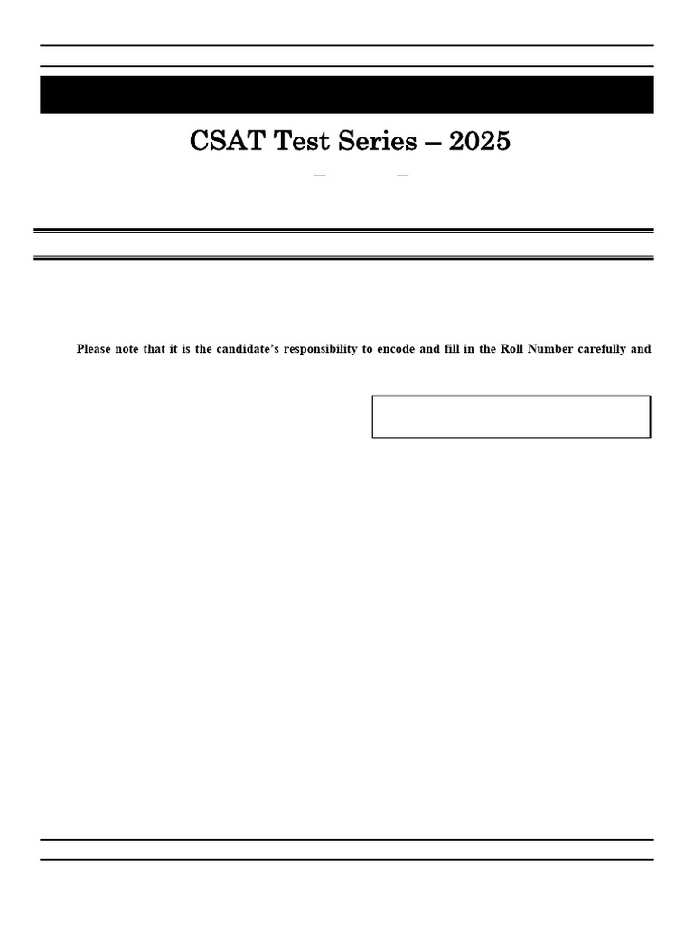CSAT Test Series 2025: Test 02 Booklet | PDF