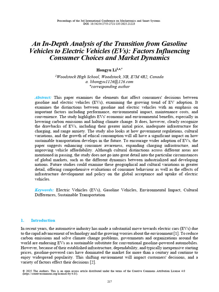 Transitioning from Gasoline to EVs: Factors | PDF | Electric Vehicle ...