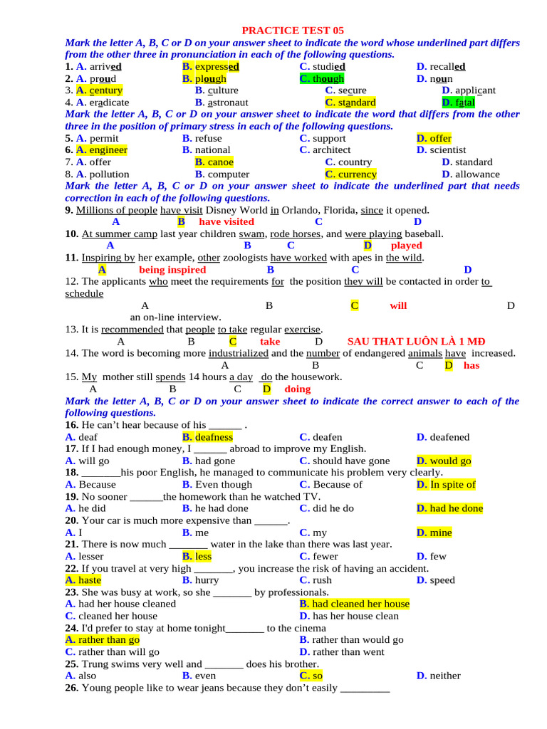 Practice Test 05-45 | PDF | Water | Lake