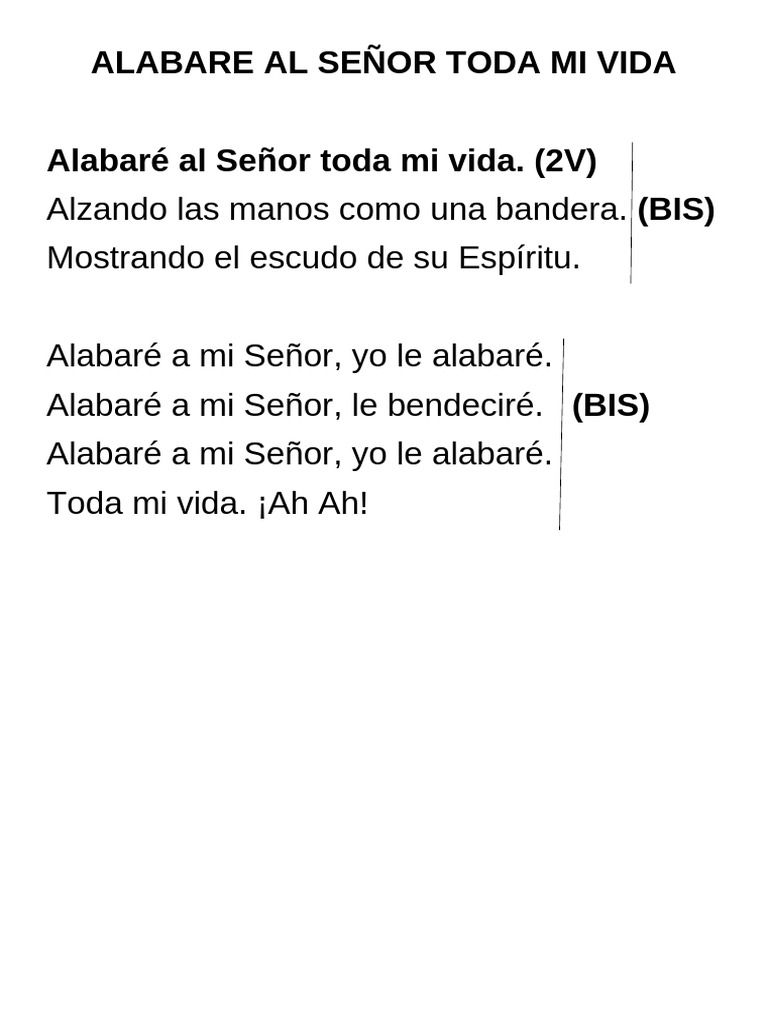 Alabaré al Señor Toda Mi Vida | PDF
