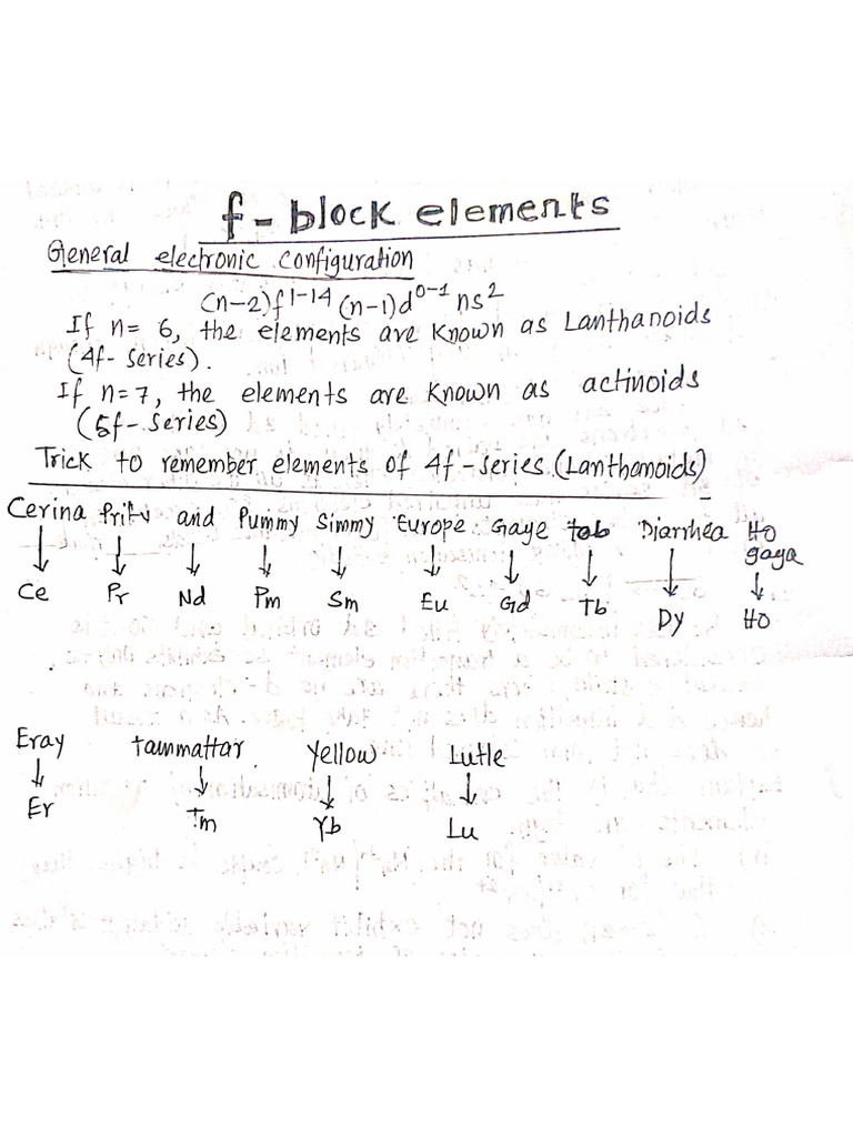 F-Block Elements PDF | PDF