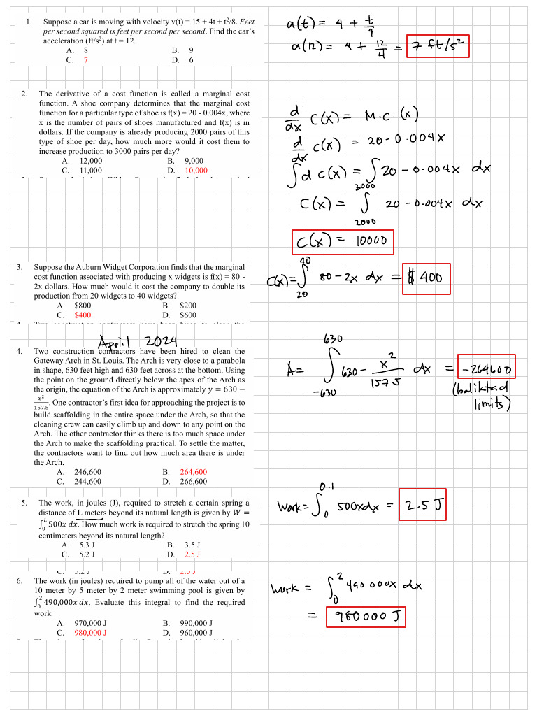 Evaluation Exam 3 (Calculus) Solutions | PDF