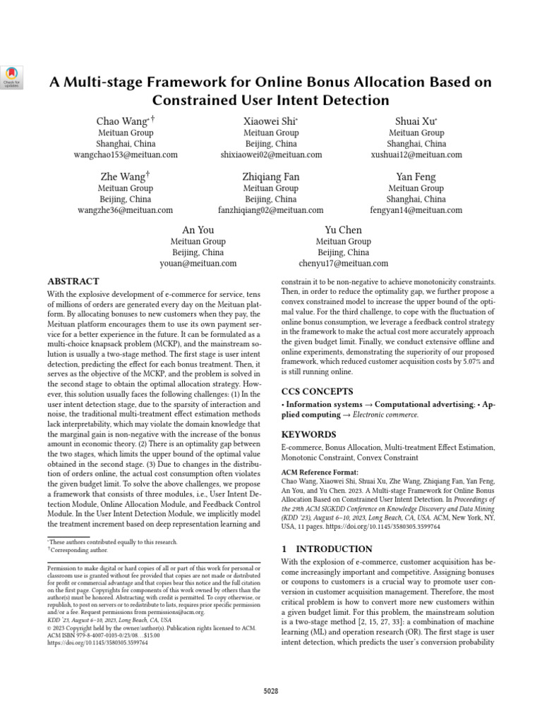 Online Bonus Allocation Framework | PDF | Control Theory | Mathematical ...