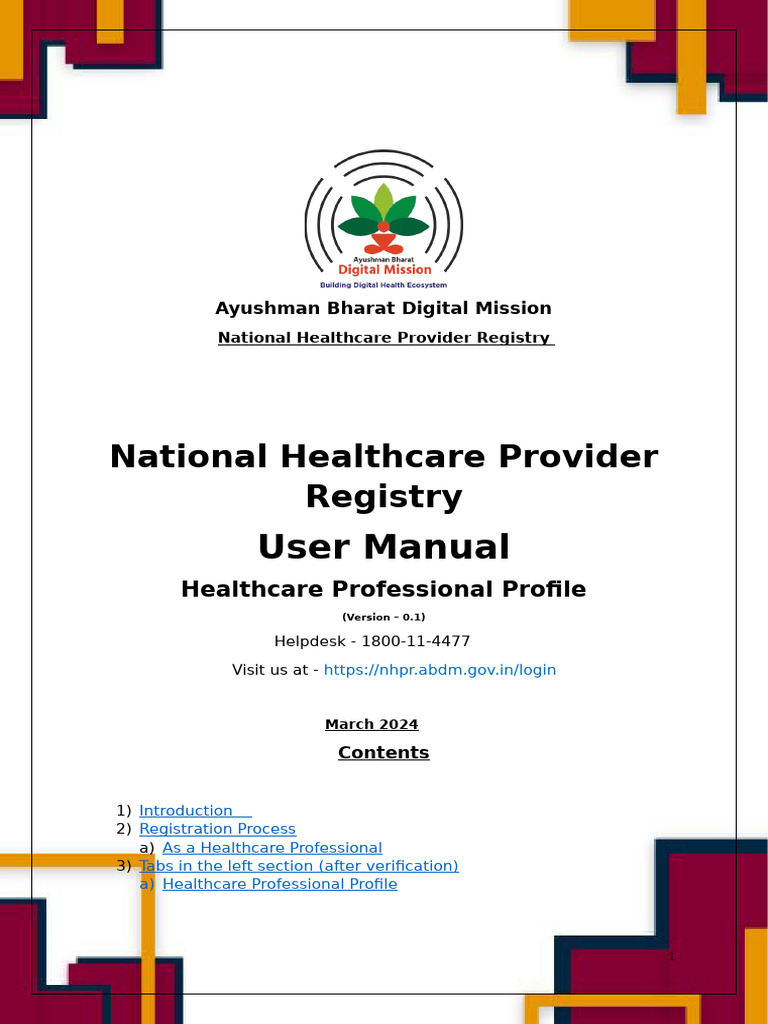 NHPR User Manual for Healthcare Professionals | PDF | Health Care ...