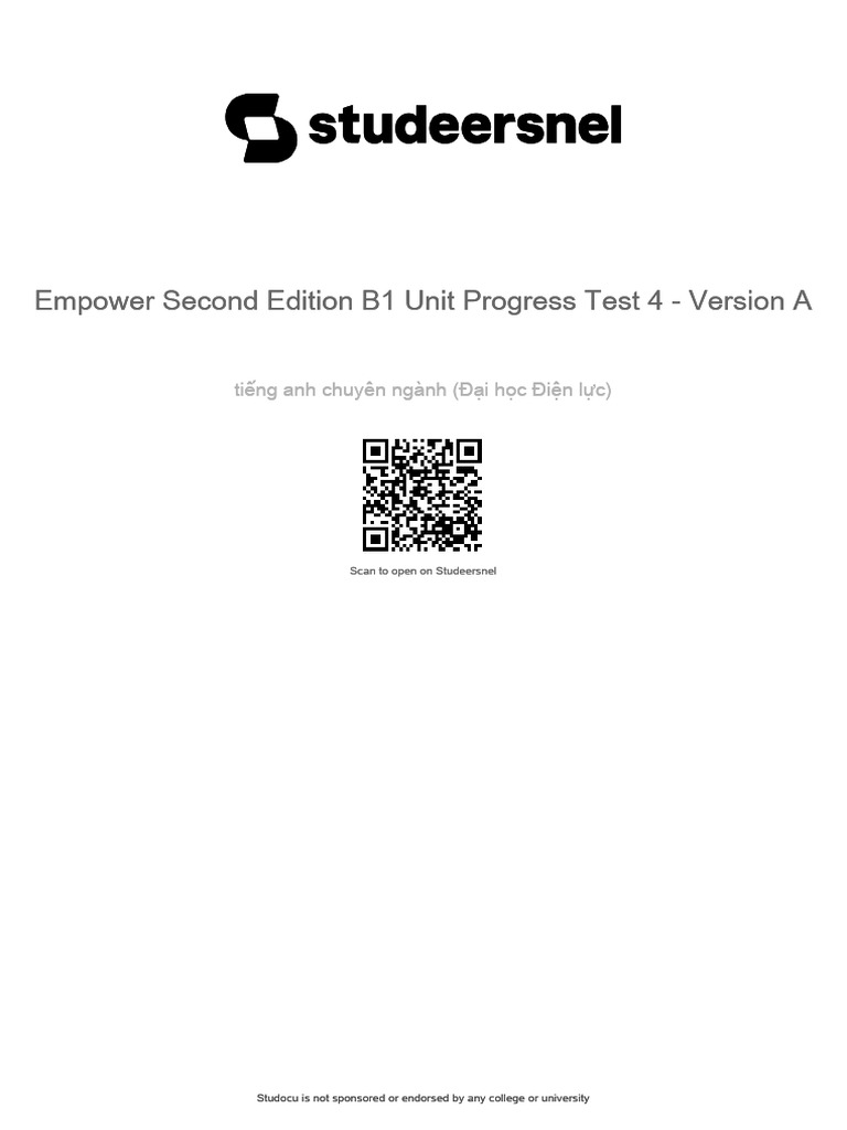 Empower B1 Unit Progress Test 4 | PDF