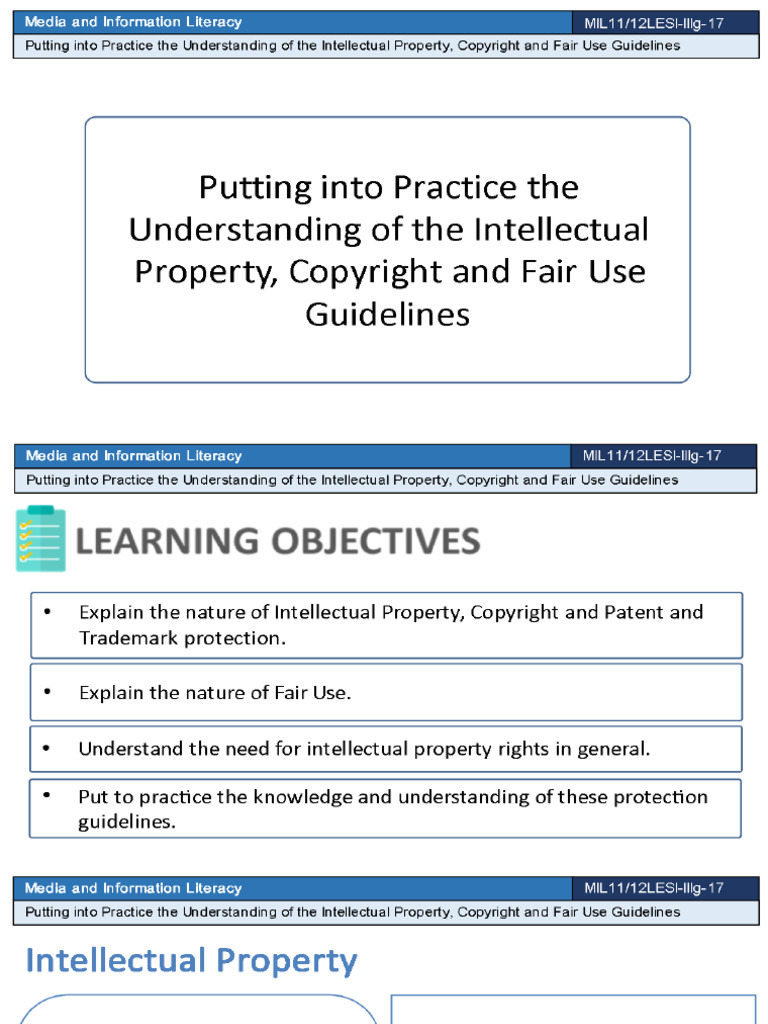 Putting Into Practice The Understanding of IP, Copyright and Fair Use ...