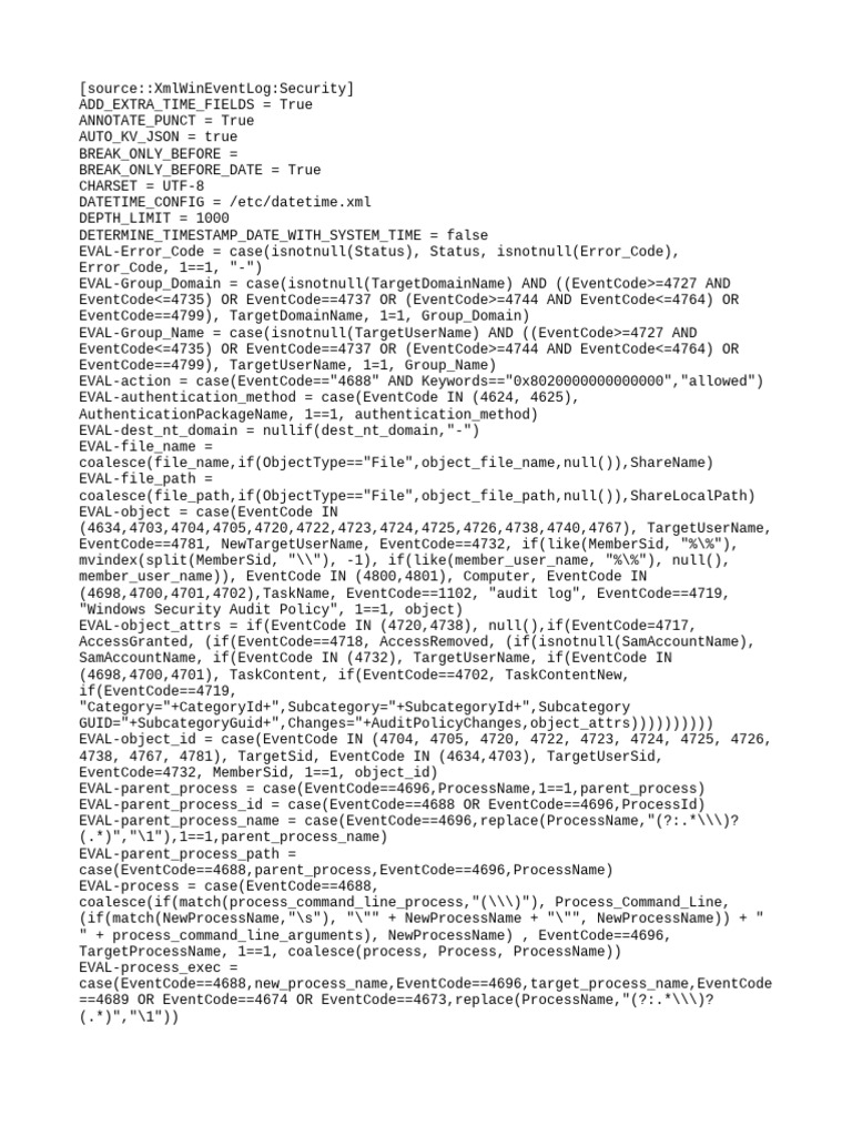 XML Windows Event Log Security Config | PDF | Computing | Network Protocols
