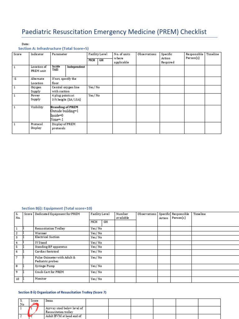Paediatric Resuscitation Checklist Guide | PDF | Cardiopulmonary ...