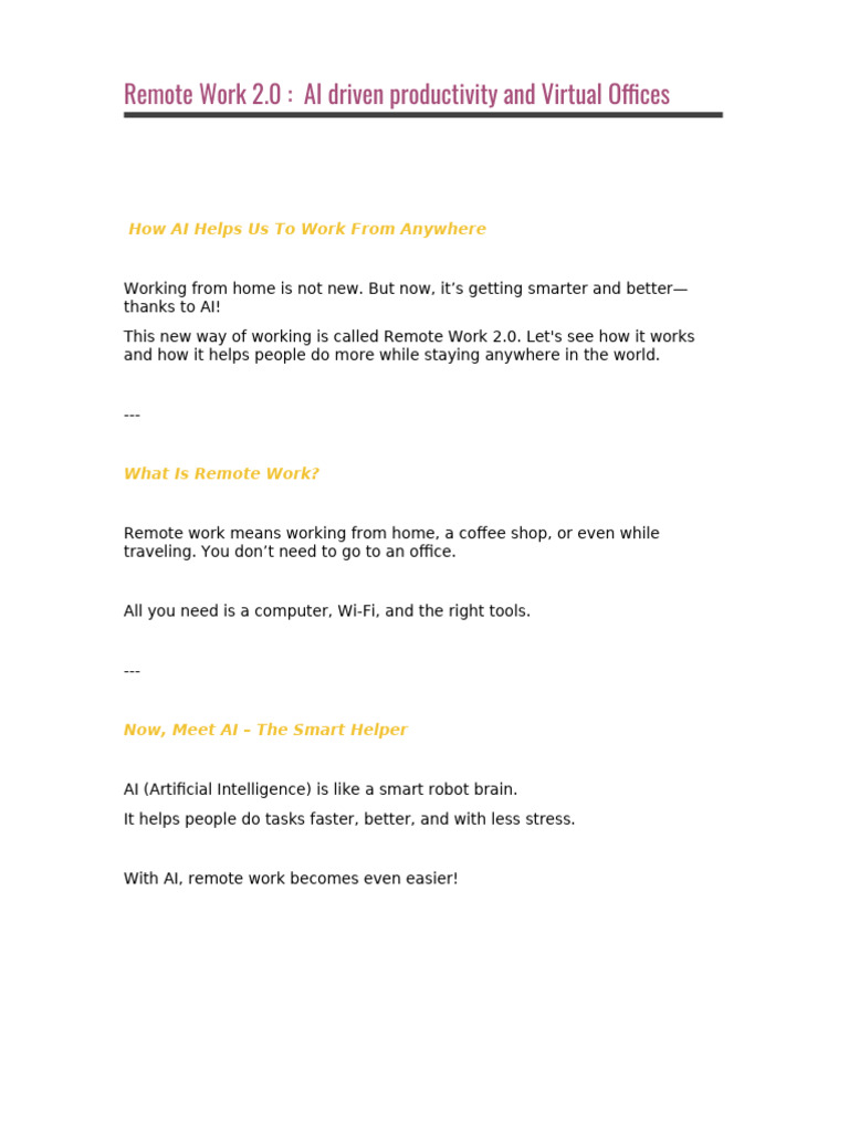 AI-Enhanced Remote Work 2.0 Guide | PDF