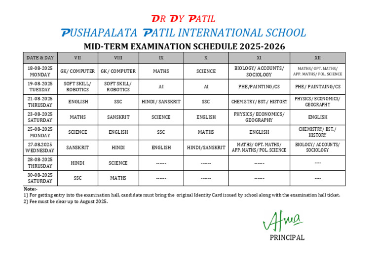 Mid-Term Exam Schedule 2025-2026 | PDF | Inquiry | Science