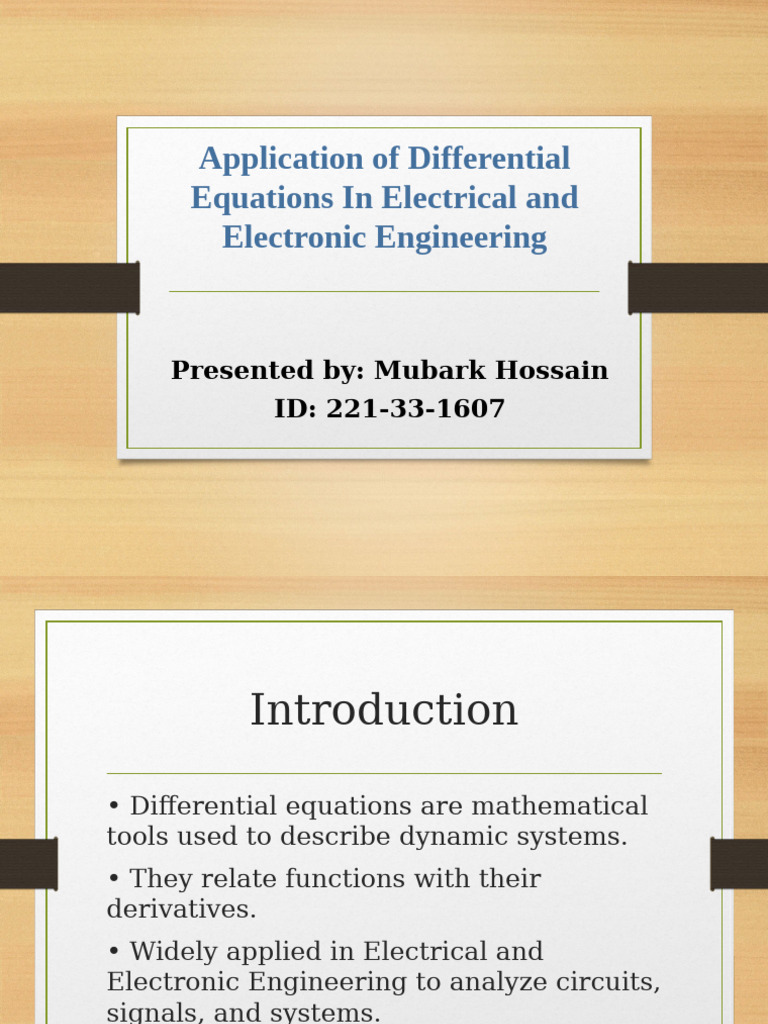 Differential Equations in Engineering | PDF