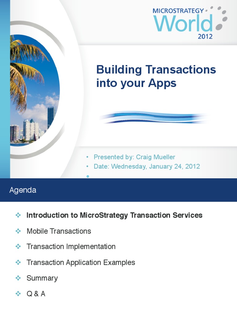 MicroStrategy Transaction Services Overview | PDF | Android (Operating ...
