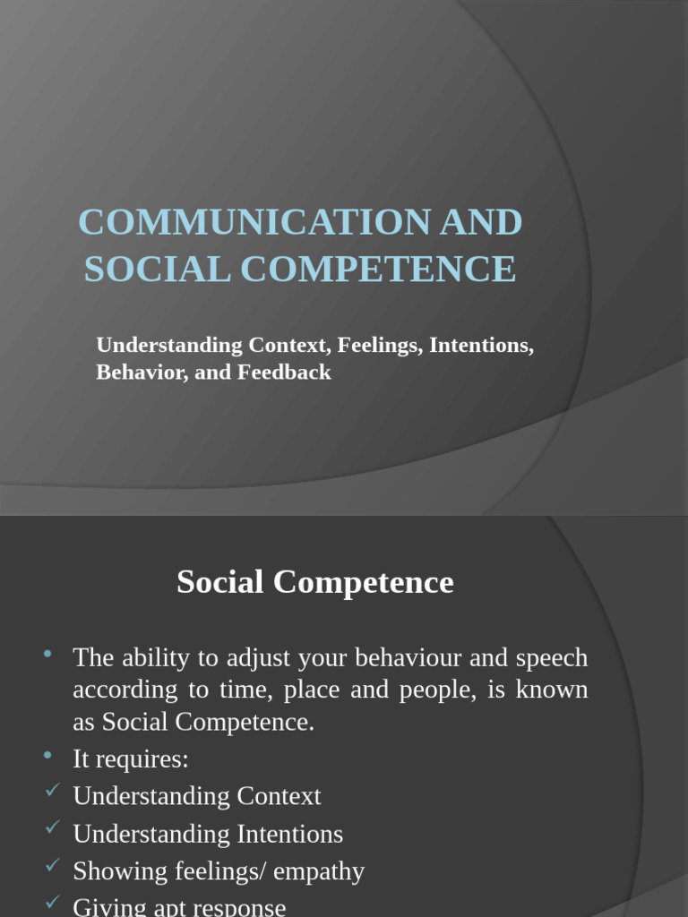 Communication and Social Competence | PDF | Communication | Empathy