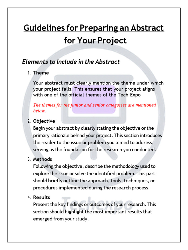 68222c3851b10 Abstract Guidlines | PDF | Abstract (Summary) | Robotics