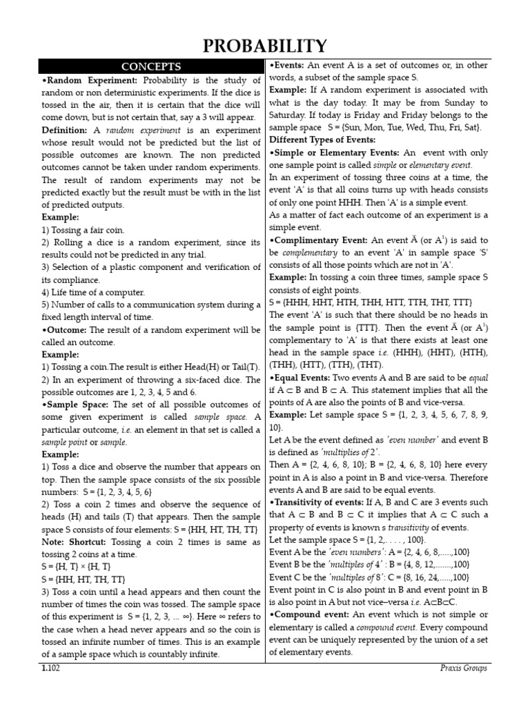 Understanding Random Experiments in Probability | PDF | Probability ...