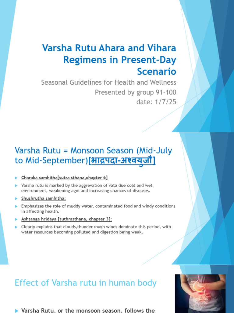Varsdha Rutu PPT (1) - 1 | PDF | Ginger | Ayurveda