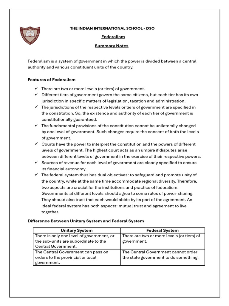 Understanding Federalism in India | PDF | Government | Governance