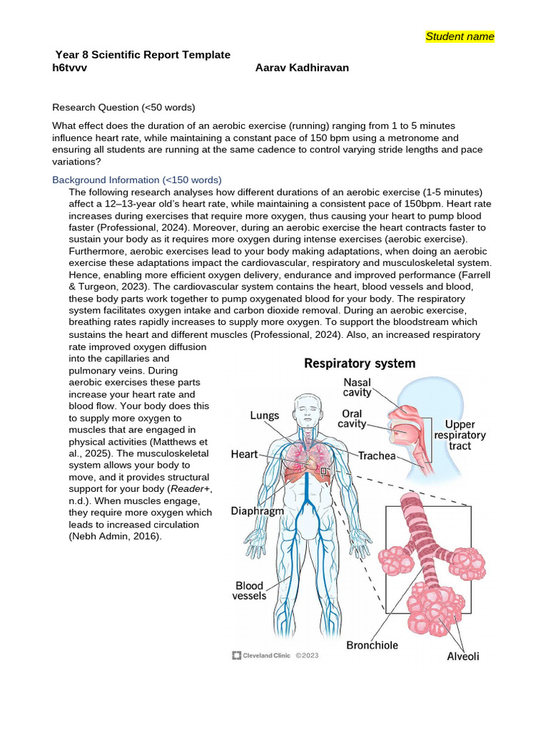Aerobic Exercise Impact on Heart Rate | PDF