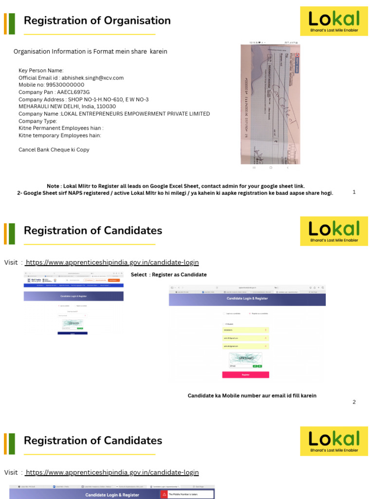 Registration Guide for Lokal Company | PDF