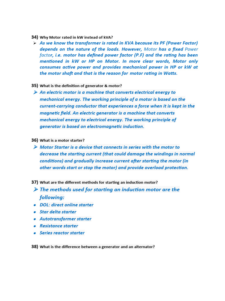Electric Motor FAQs and Explanations | PDF | Electric Motor | Transformer