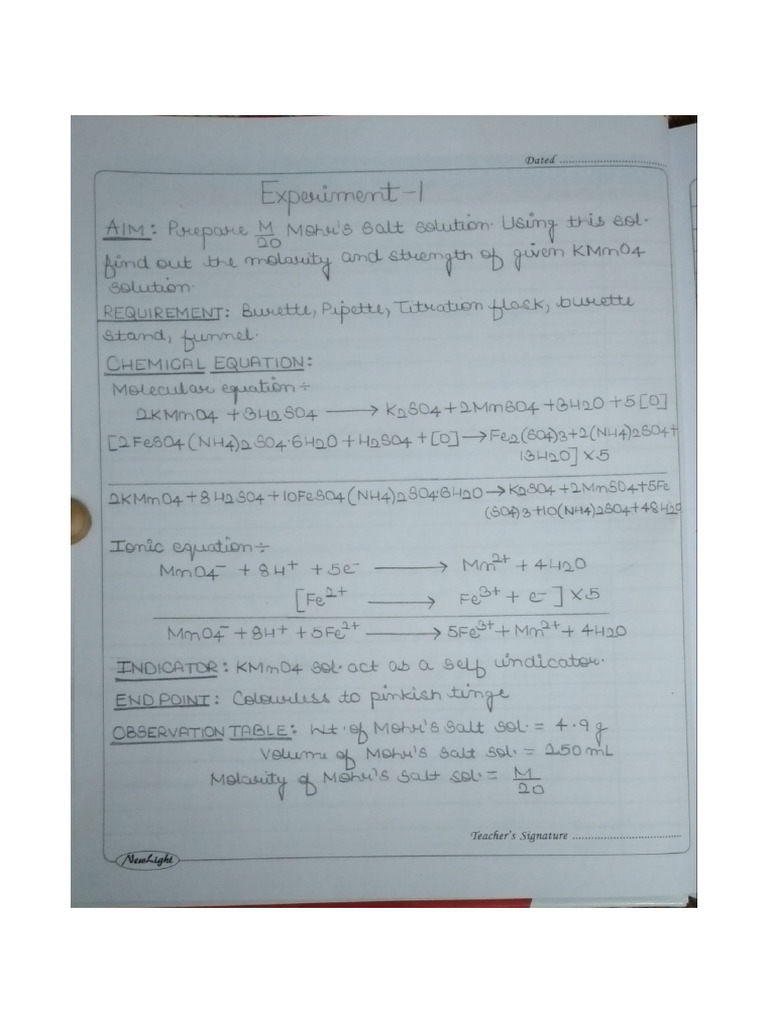 Experiment 1 | PDF