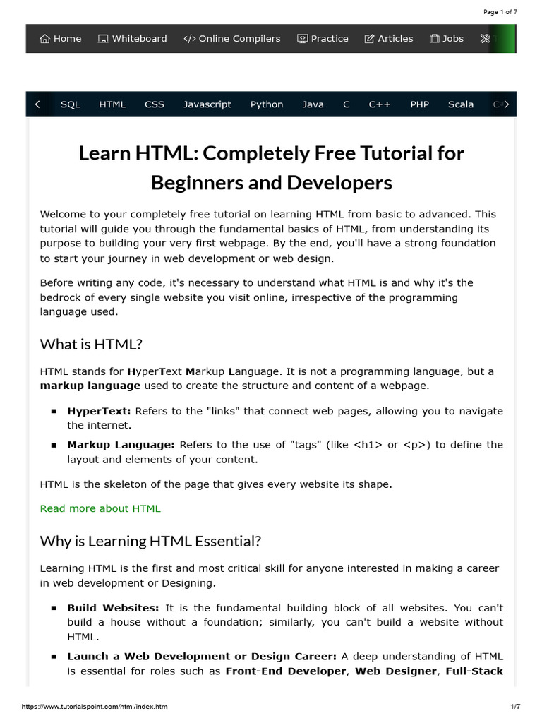 LEARN HTML COMPLETELY FREE TUTORIAL FOR BEGINNERS AND DEVELOPERS intelligence overview