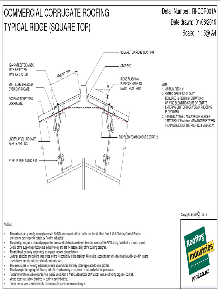 Ri Ccr001a Typical Ridge Square Top | PDF | Building Technology ...