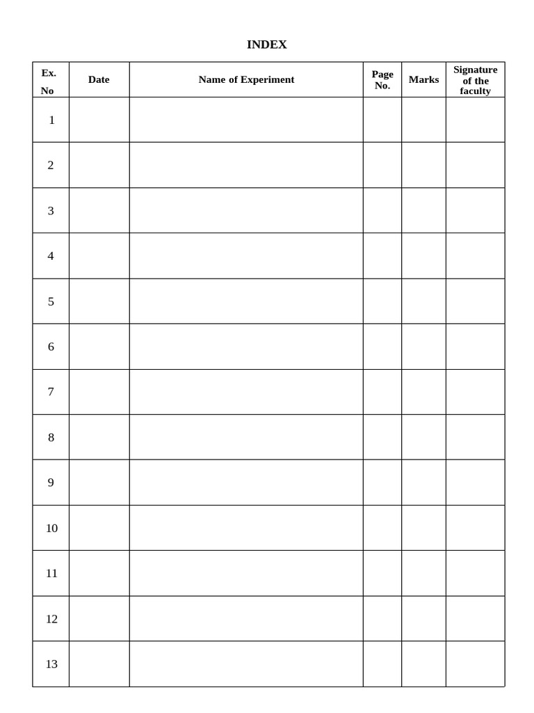 21LC09 - DS - Lab Index | PDF