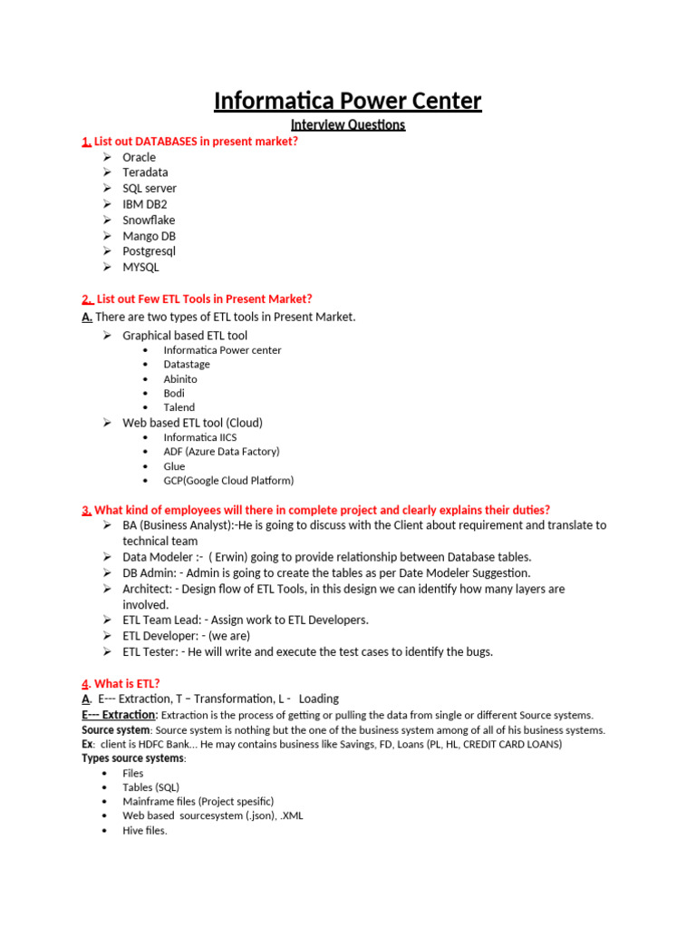 Informatica PowerCenter Interview Guide | PDF | Data Warehouse ...