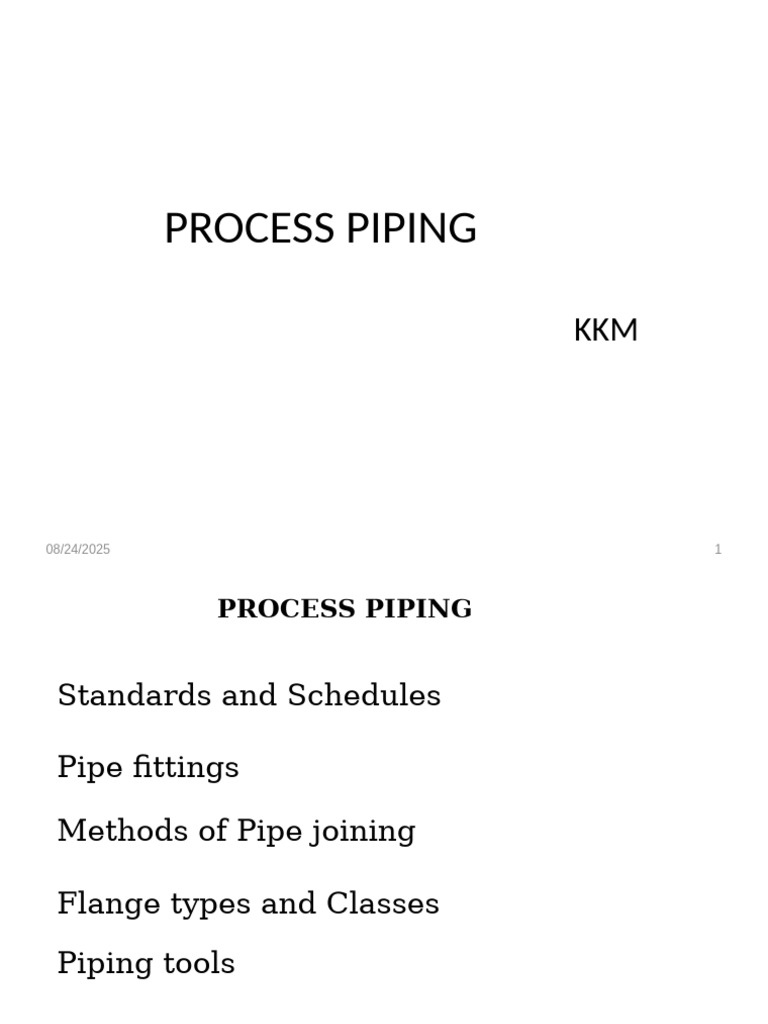 Process Piping Standards and Methods | PDF | Pipe (Fluid Conveyance ...