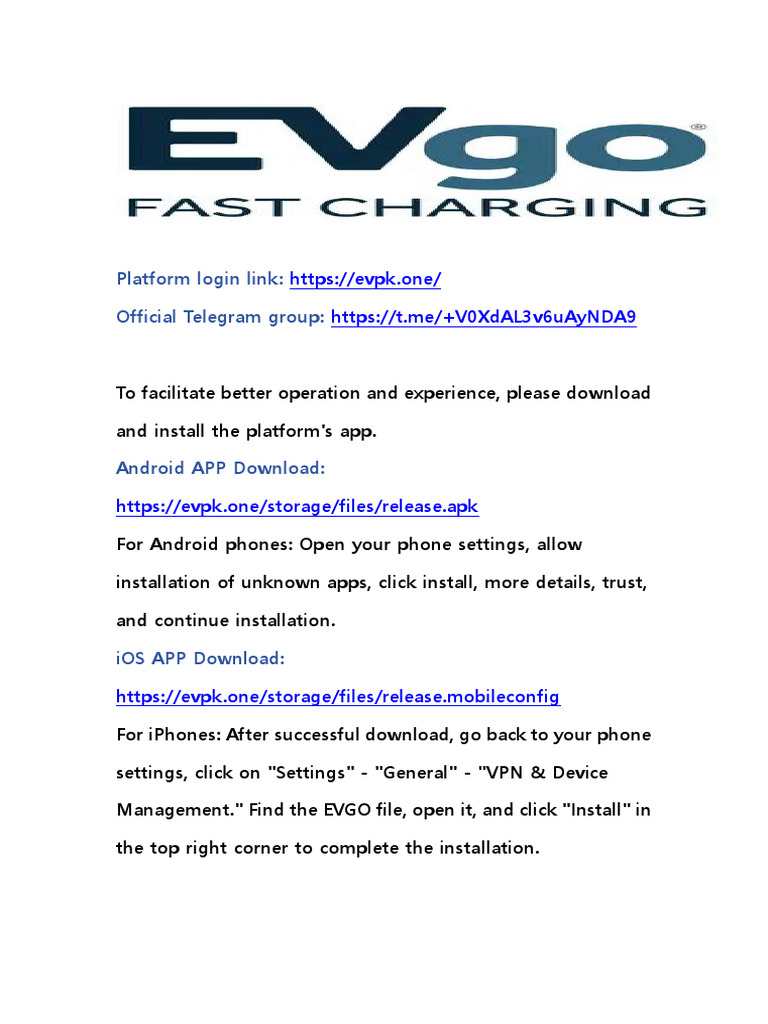EVGO Platform Basic Operations and Rules | PDF | Interest | Mobile App