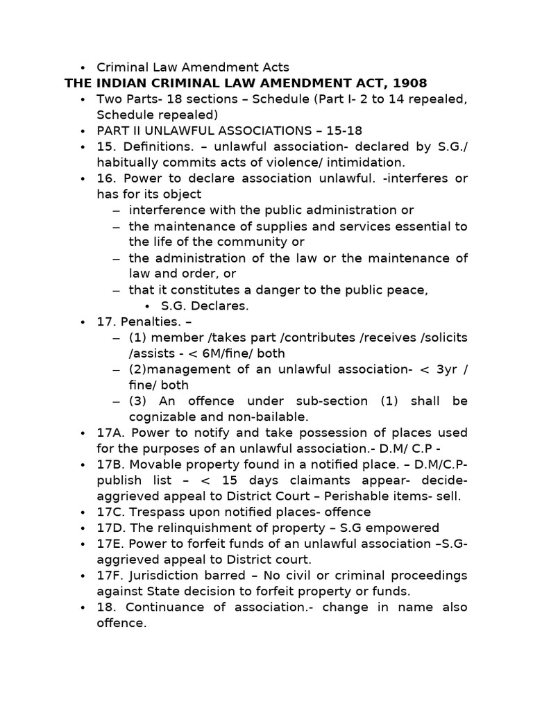Indian Criminal Law Amendments Overview | PDF | Crime & Violence | Crimes