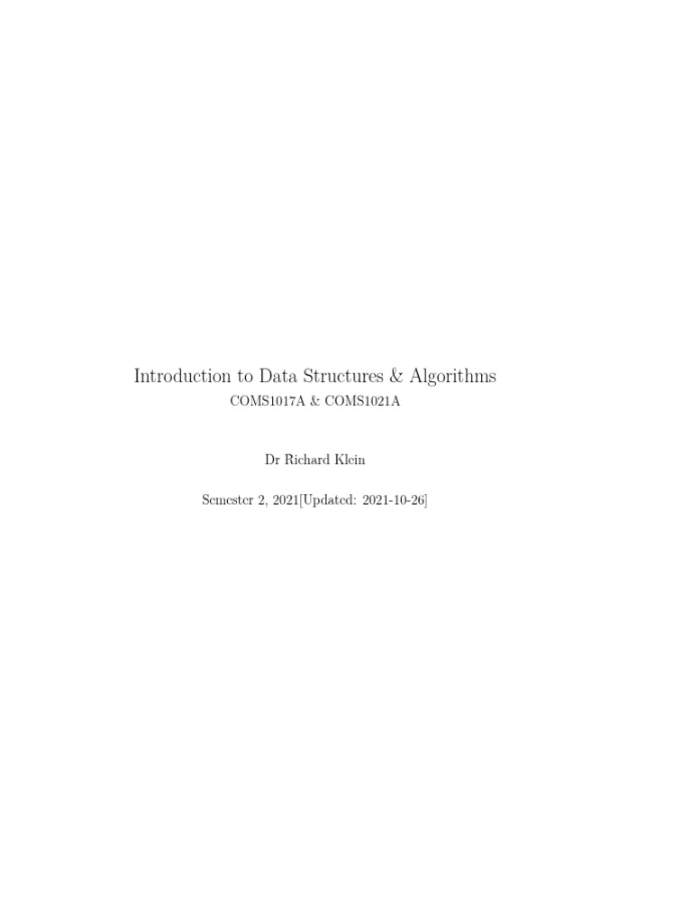Data Structures & Algorithms Course Guide | PDF | Time Complexity ...