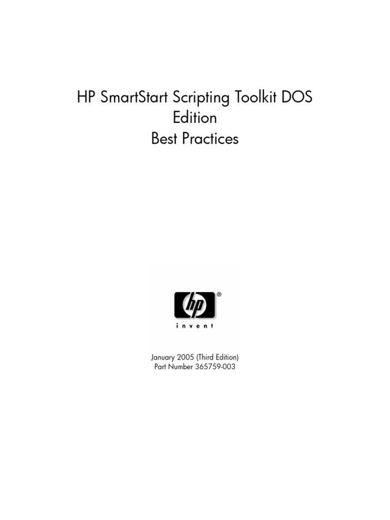 HP SmartStart Toolkit DOS Best Practices | PDF | Windows 2000 ...