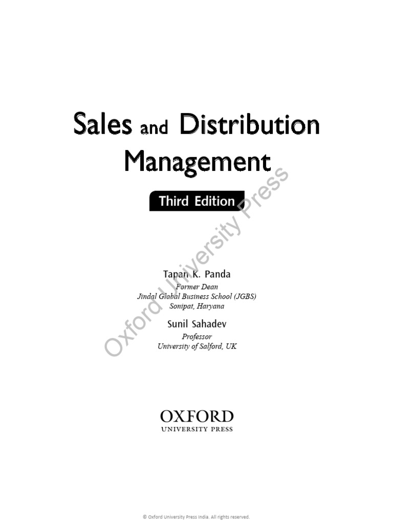 Sales and Distribution Management Guide | PDF | Sales | Forecasting