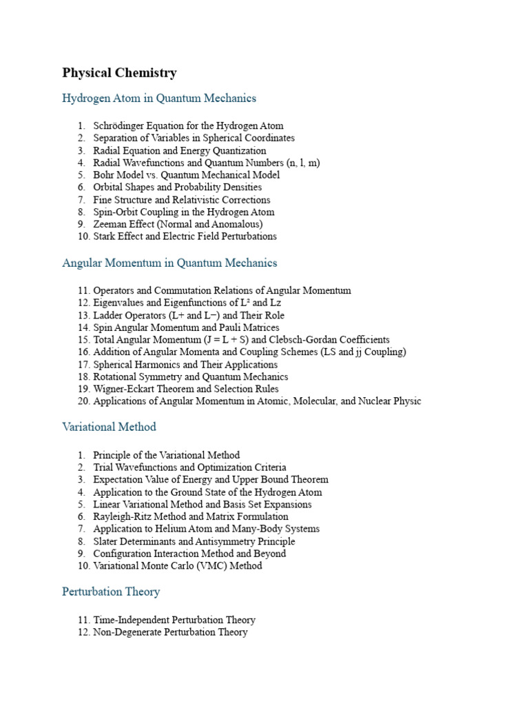 Key Topics in Physical Chemistry | PDF | Atomic Orbital | Chemical Bond