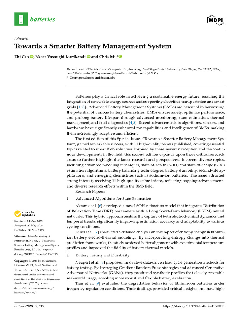 Smarter Battery Management Systems | PDF | Electricity | Energy Storage