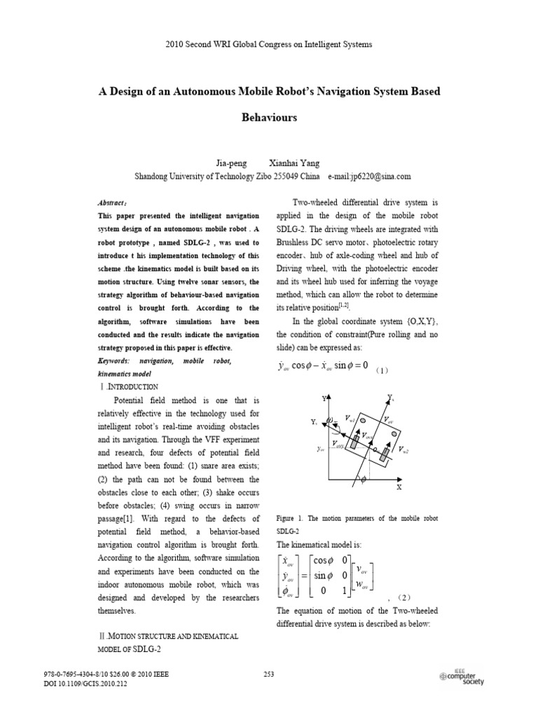 A Design of An Autonomous Mobile Robot's Navigation System Based | PDF ...