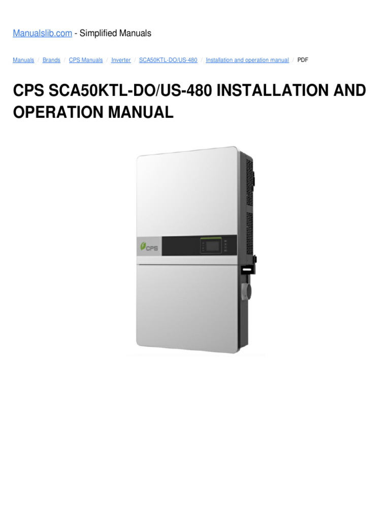 Inversor Cps | PDF | Power Inverter | Photovoltaic System