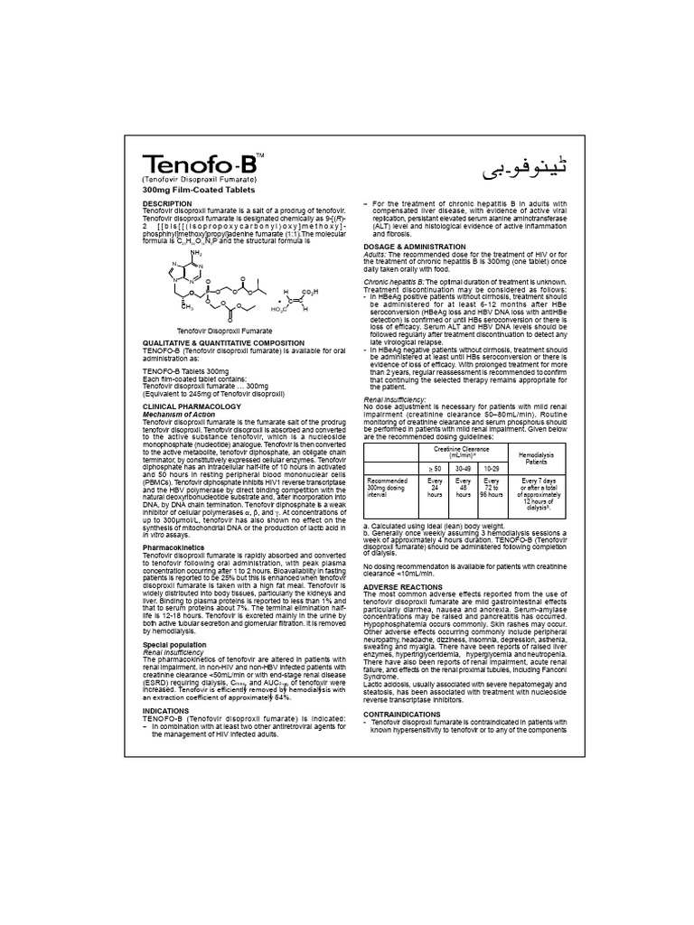 Tenofovir Disoproxil Fumarate Overview | PDF | Hepatitis B | Medical ...