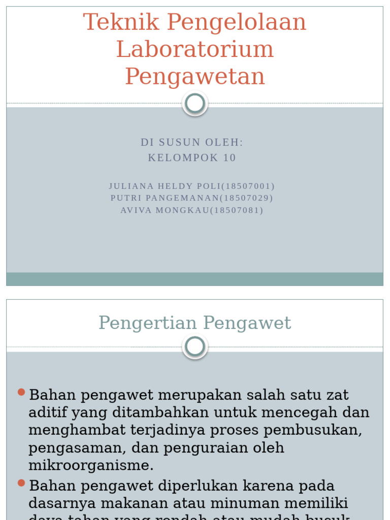 Teknik Pengelolaan Laboratorium Pengawetan | PDF